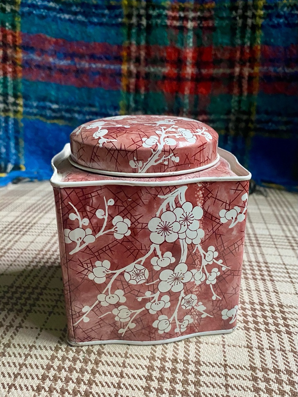 Decorative Red Floral Ceramic Tea Canister - Home Art